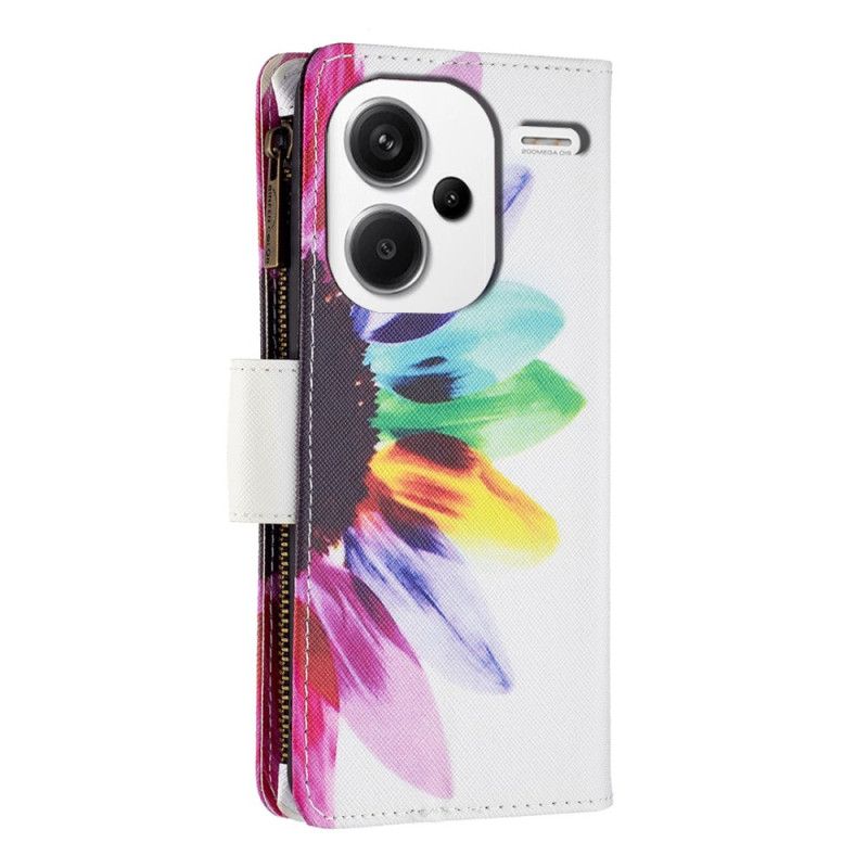 Flip Cover Xiaomi Redmi Note 13 Pro Plus 5g Akvarel Blomsterpung