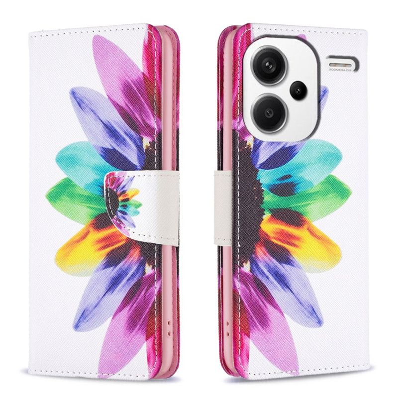 Flip Cover Xiaomi Redmi Note 13 Pro Plus 5g Akvarelblomst