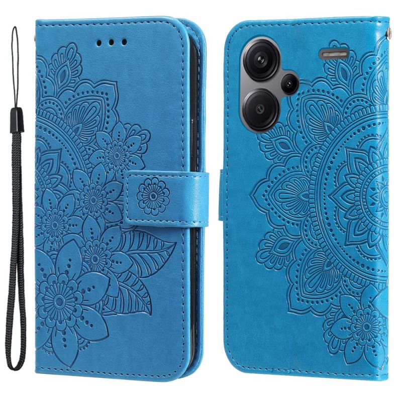 Flip Cover Xiaomi Redmi Note 13 Pro Plus 5g Blomstermønster Med Rem