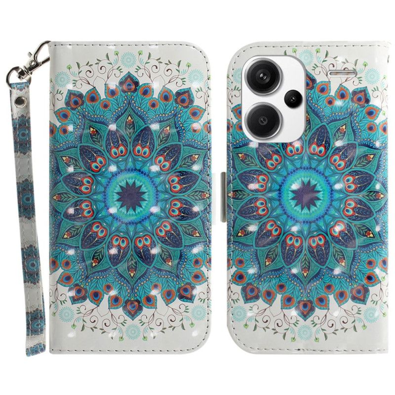 Flip Cover Xiaomi Redmi Note 13 Pro Plus 5g Grøn Mandala Med Rem