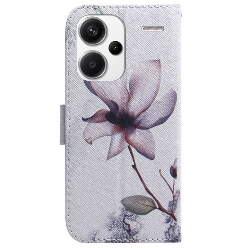 Flip Cover Xiaomi Redmi Note 13 Pro Plus 5g Lyserød Blomst