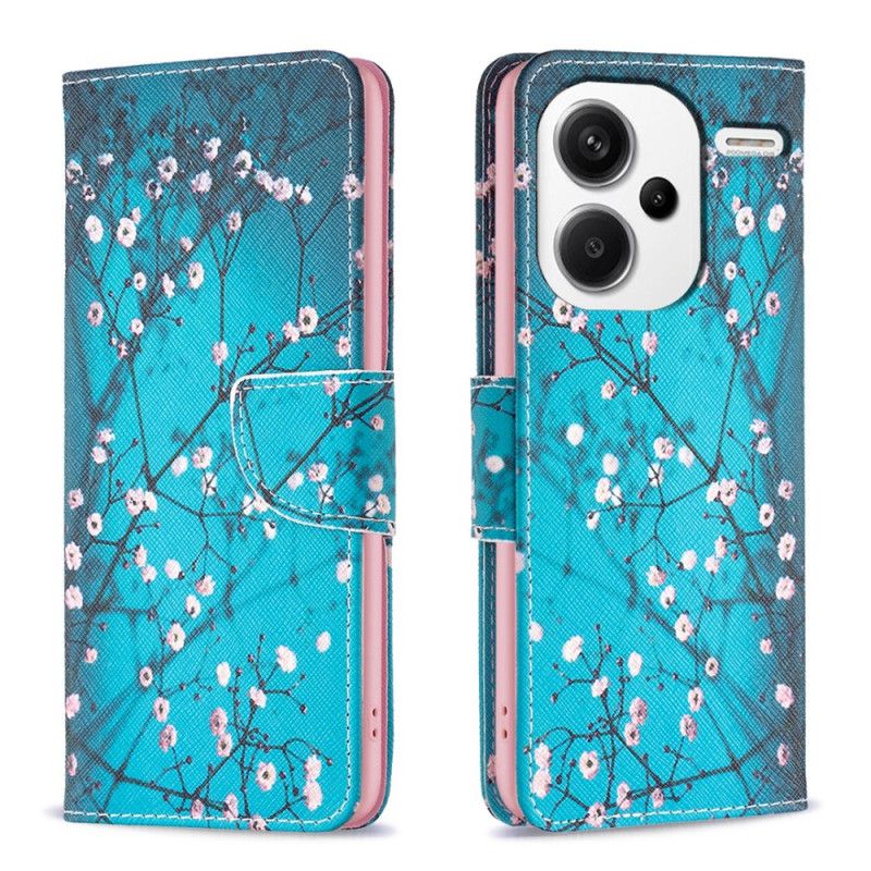 Læder Cover Xiaomi Redmi Note 13 Pro Plus 5g Telefon Etui Blommeblomster