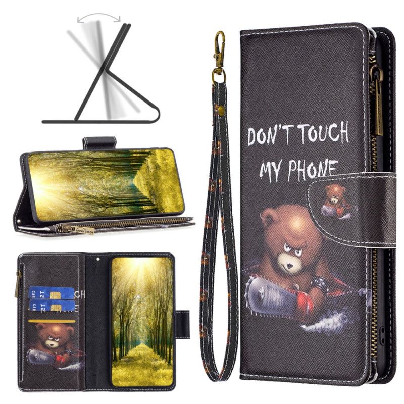 Læder Cover Xiaomi Redmi Note 13 Pro Plus 5g Telefon Etui Dangerous Bear Wallet