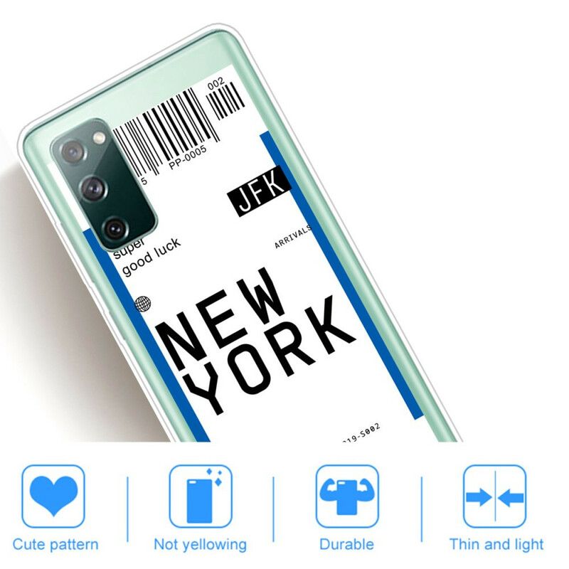 Cover Samsung Galaxy S20 FE Boardingkort Til New York