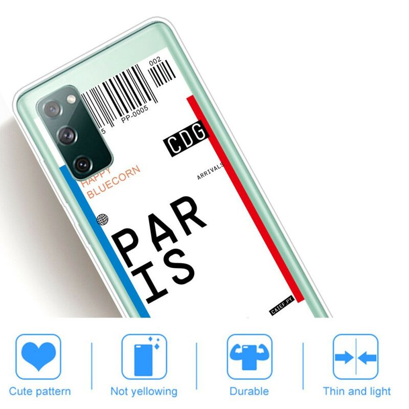 Cover Samsung Galaxy S20 FE Boardingkort Til Paris