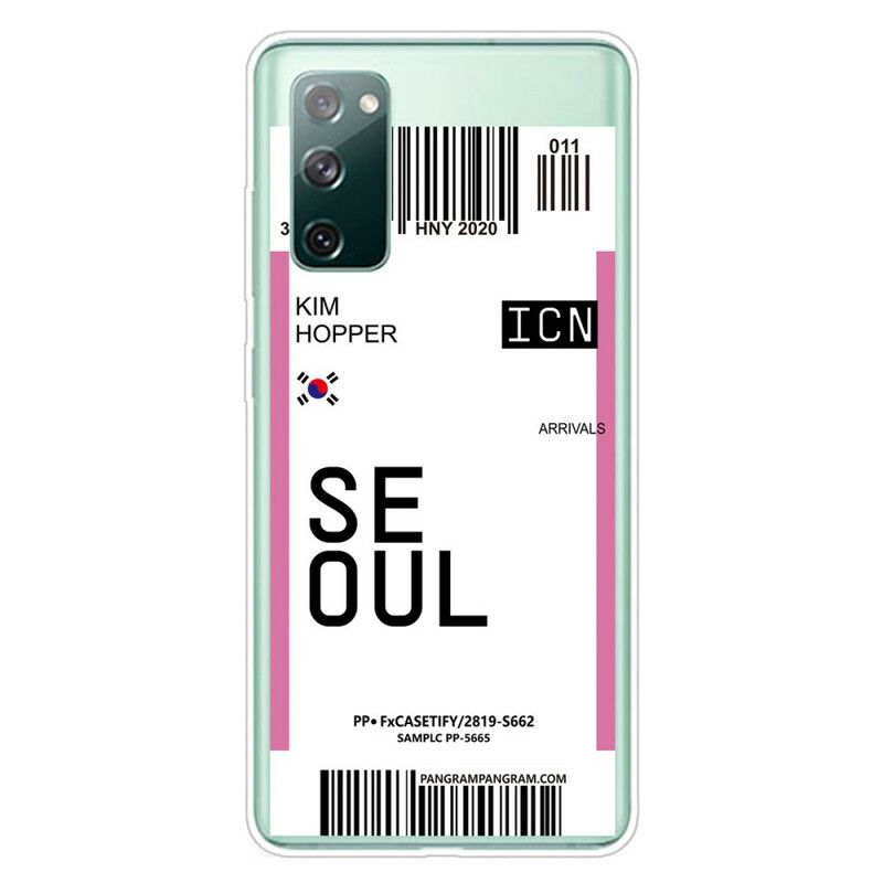 Cover Samsung Galaxy S20 FE Boardingkort Til Seoul