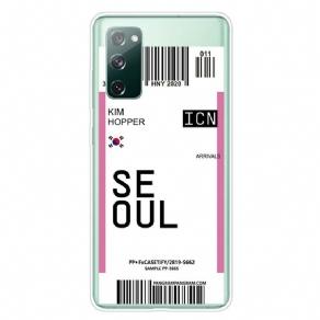 Cover Samsung Galaxy S20 FE Boardingkort Til Seoul