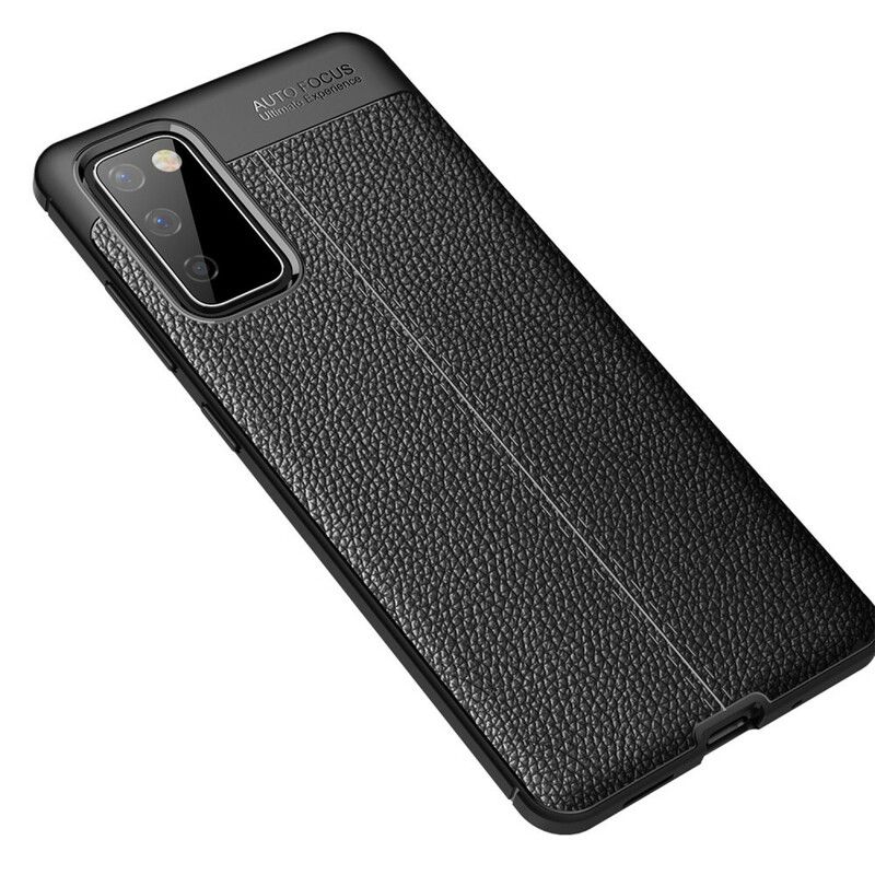 Cover Samsung Galaxy S20 FE Dobbelt Linje Litchi Lædereffekt