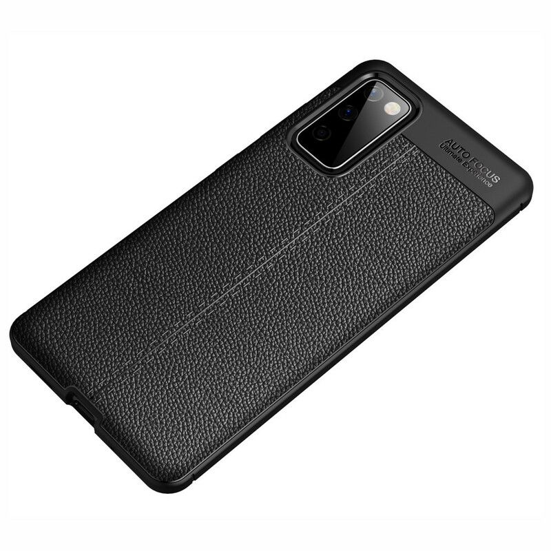 Cover Samsung Galaxy S20 FE Dobbelt Linje Litchi Lædereffekt