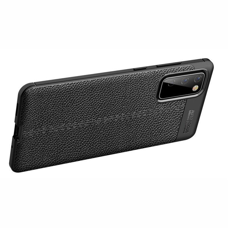 Cover Samsung Galaxy S20 FE Dobbelt Linje Litchi Lædereffekt