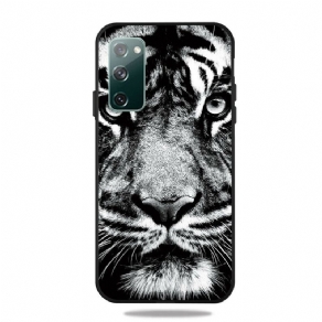 Cover Samsung Galaxy S20 FE Sort Og Hvid Tiger