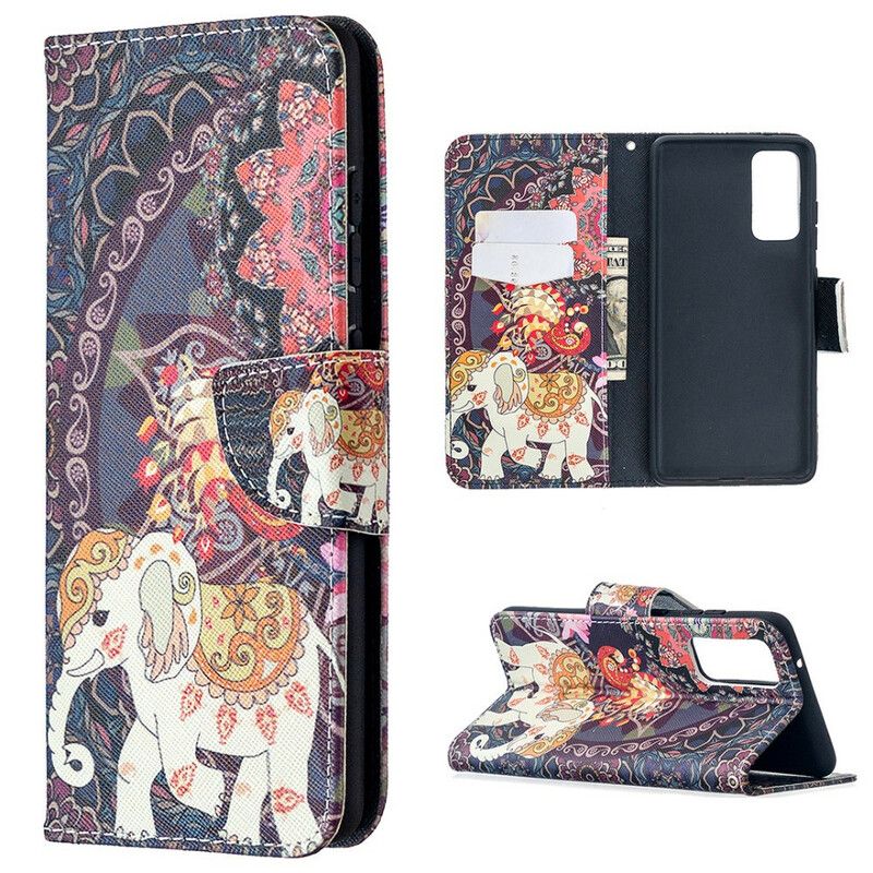 Flip Cover Samsung Galaxy S20 FE Etnisk Elefantmandala