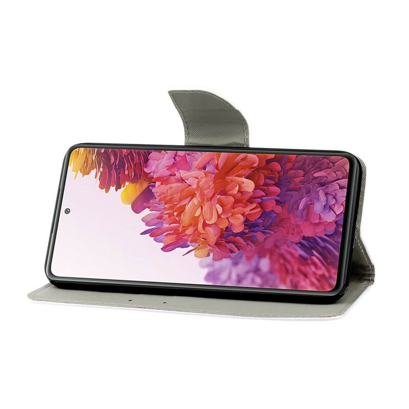 Flip Cover Samsung Galaxy S20 FE Farverige Blade Med Snor