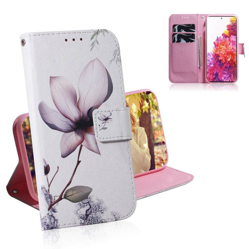 Flip Cover Samsung Galaxy S20 FE Gammel Rosenblomst