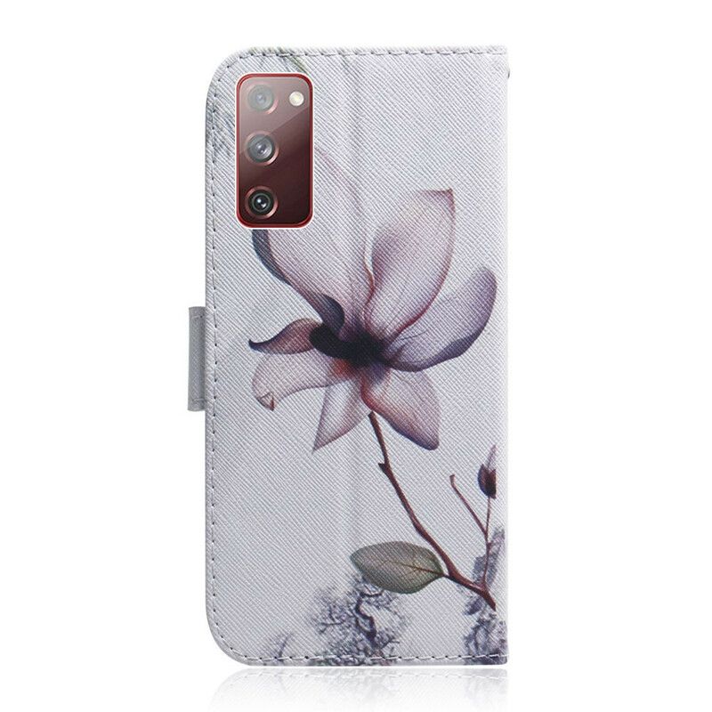 Flip Cover Samsung Galaxy S20 FE Gammel Rosenblomst