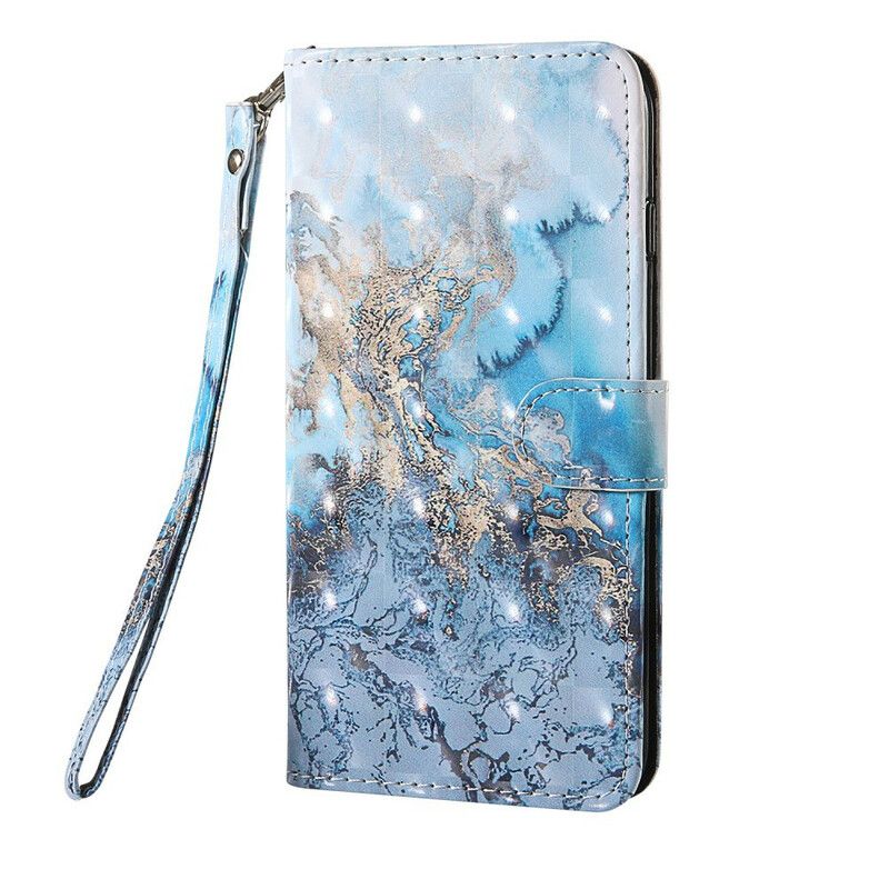 Flip Cover Samsung Galaxy S20 FE Light Spot Marble Design Med Snor