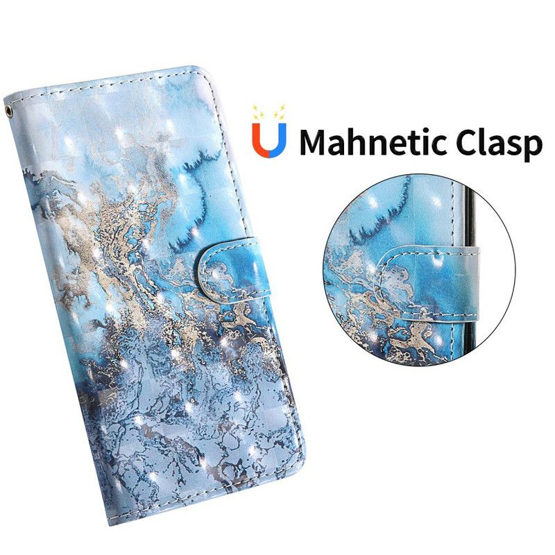 Flip Cover Samsung Galaxy S20 FE Light Spot Marble Design Med Snor