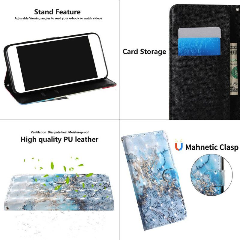 Flip Cover Samsung Galaxy S20 FE Light Spot Marble Design Med Snor