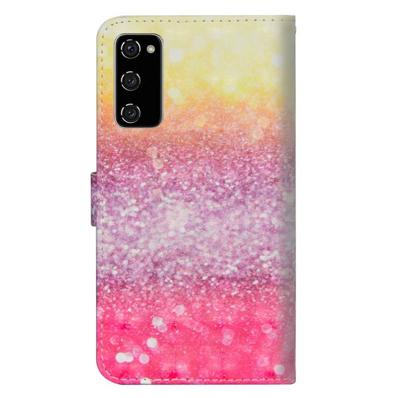 Flip Cover Samsung Galaxy S20 FE Magenta Glitter Gradient