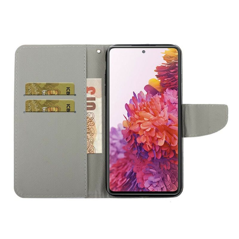 Flip Cover Samsung Galaxy S20 FE Med Snor Farverige Stropblomster