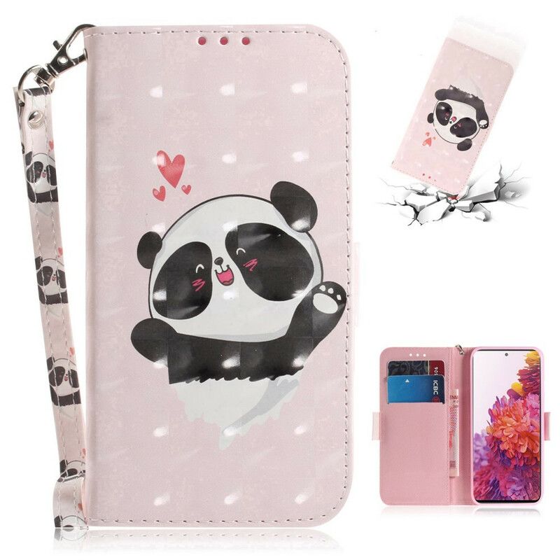 Flip Cover Samsung Galaxy S20 FE Med Snor Panda Love Strap