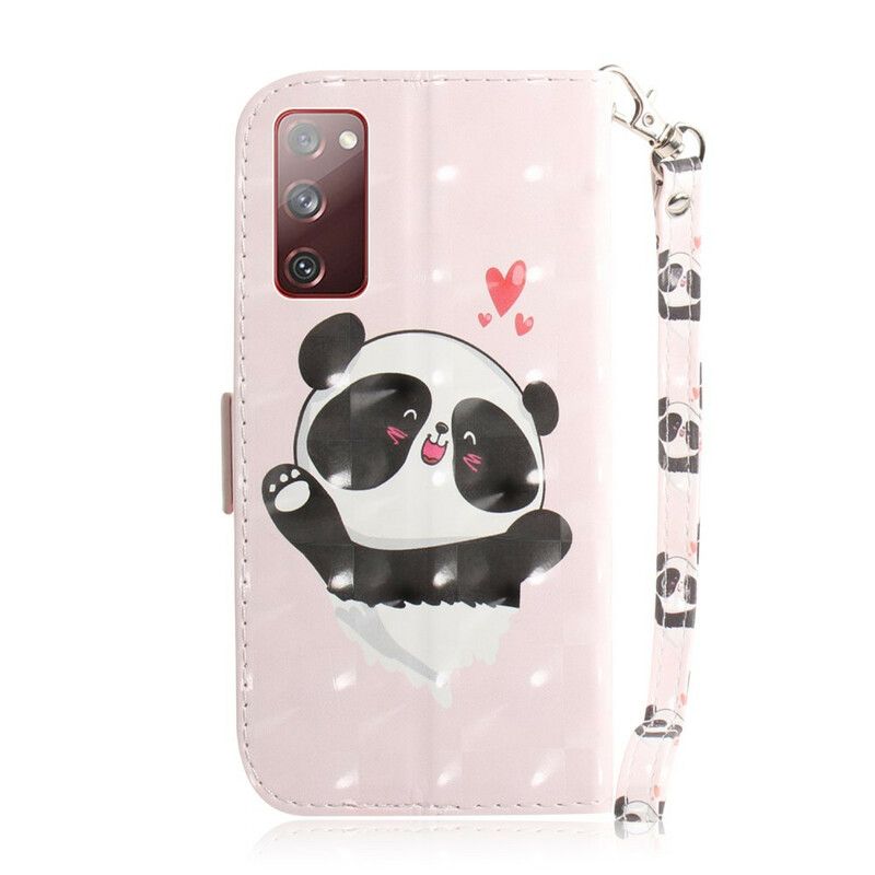 Flip Cover Samsung Galaxy S20 FE Med Snor Panda Love Strap