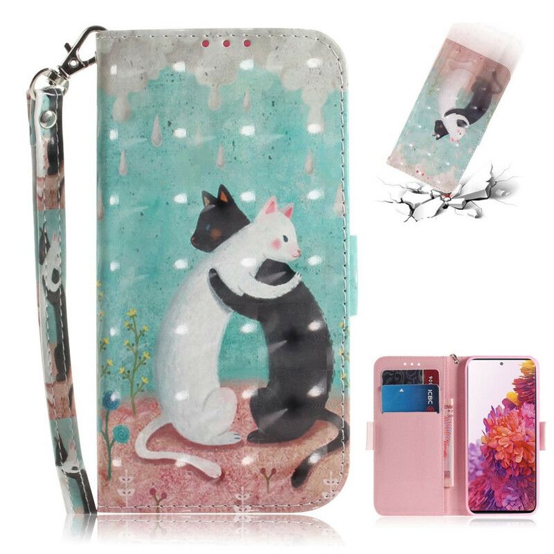 Flip Cover Samsung Galaxy S20 FE Med Snor Thong Cat Friends