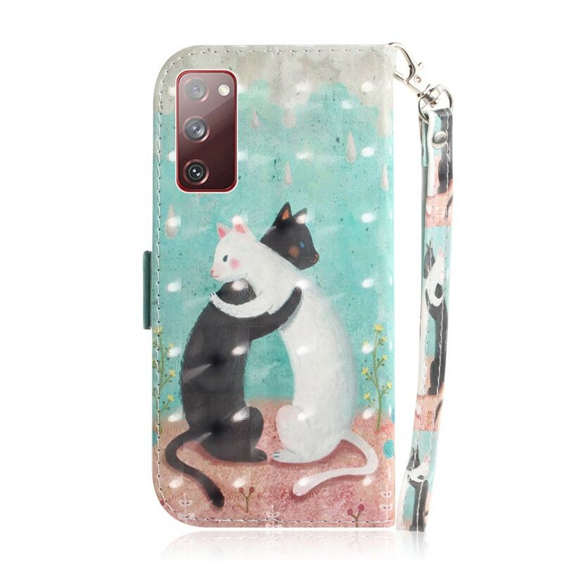 Flip Cover Samsung Galaxy S20 FE Med Snor Thong Cat Friends