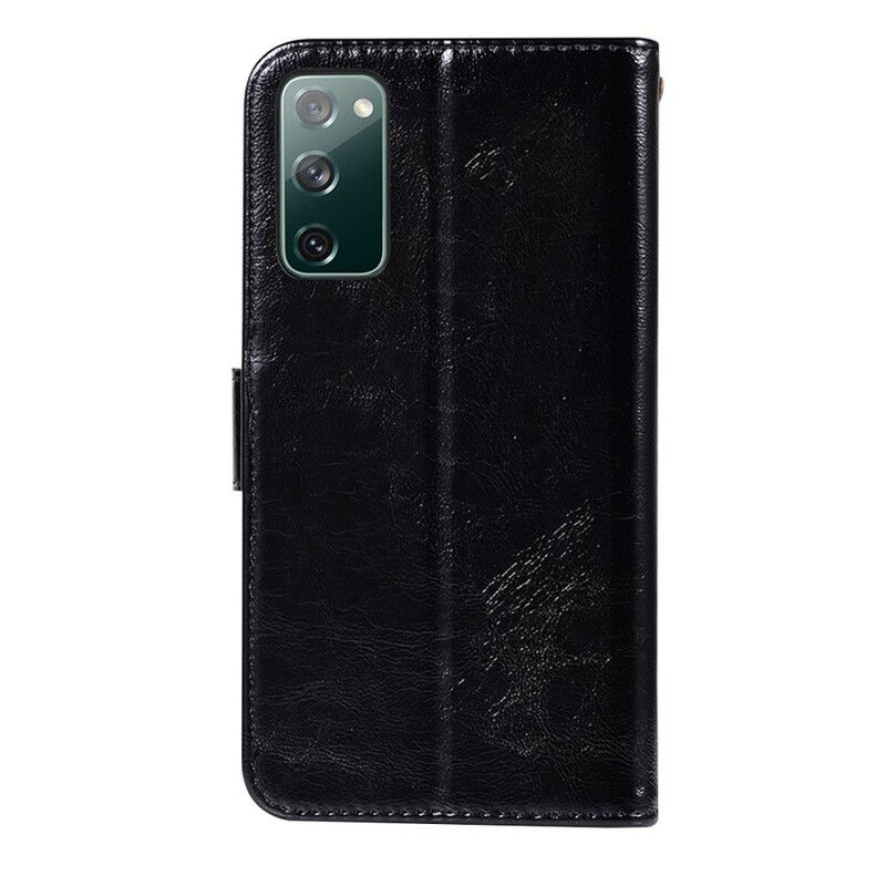 Flip Cover Samsung Galaxy S20 FE Med Snor Vintage Imiteret Læderrem