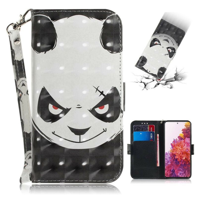 Flip Cover Samsung Galaxy S20 FE Med Snor Vred Panda Med Rem