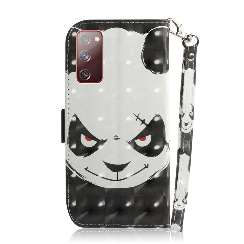 Flip Cover Samsung Galaxy S20 FE Med Snor Vred Panda Med Rem