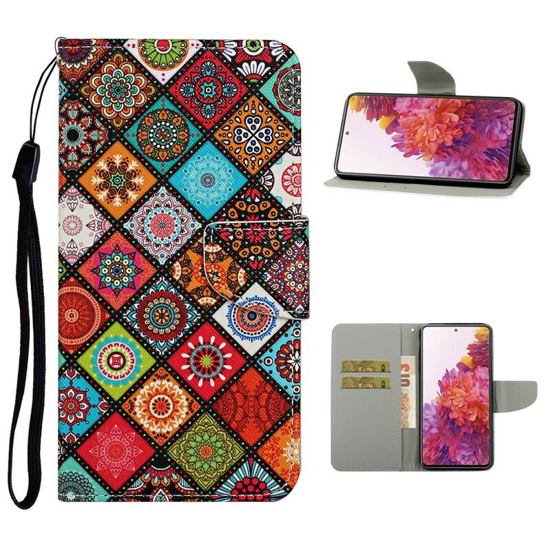 Flip Cover Samsung Galaxy S20 FE Patchwork Mandalaer Med Snor