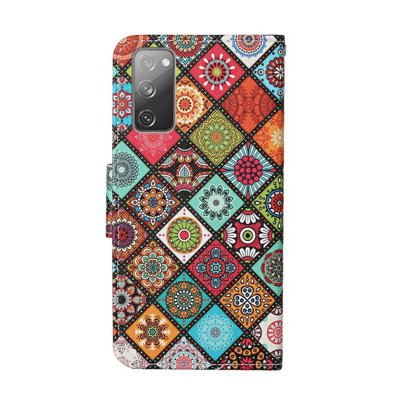 Flip Cover Samsung Galaxy S20 FE Patchwork Mandalaer Med Snor