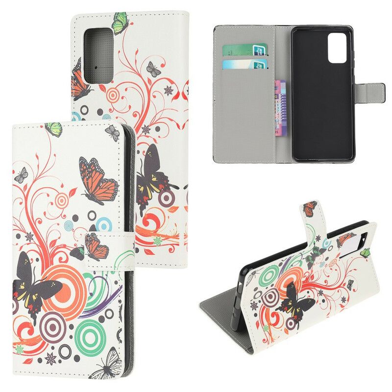 Flip Cover Samsung Galaxy S20 FE Sommerfugle Og Blomster