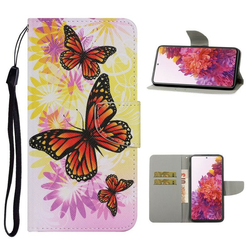 Flip Cover Samsung Galaxy S20 FE Sommerfugle Og Sommerblomster