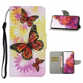 Flip Cover Samsung Galaxy S20 FE Sommerfugle Og Sommerblomster