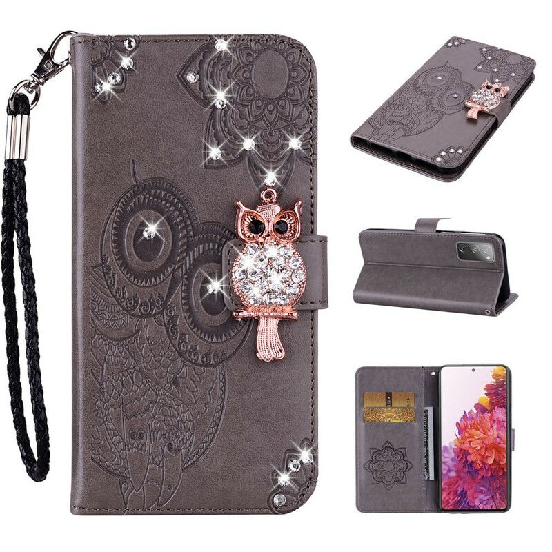 Flip Cover Samsung Galaxy S20 FE Ugle Mandala Og Charm