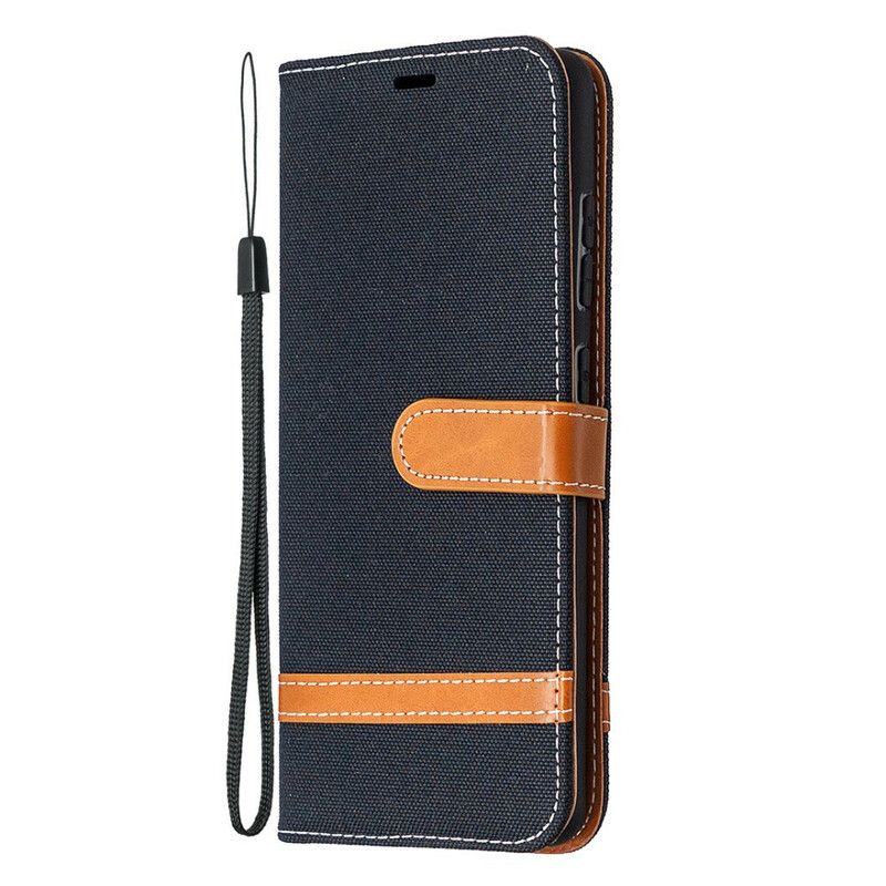 Læder Cover Samsung Galaxy S20 FE Med Snor Strop I Stof Og Læderlook