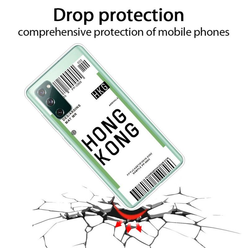 Mobilcover Samsung Galaxy S20 FE Boardingkort Til Hong Kong