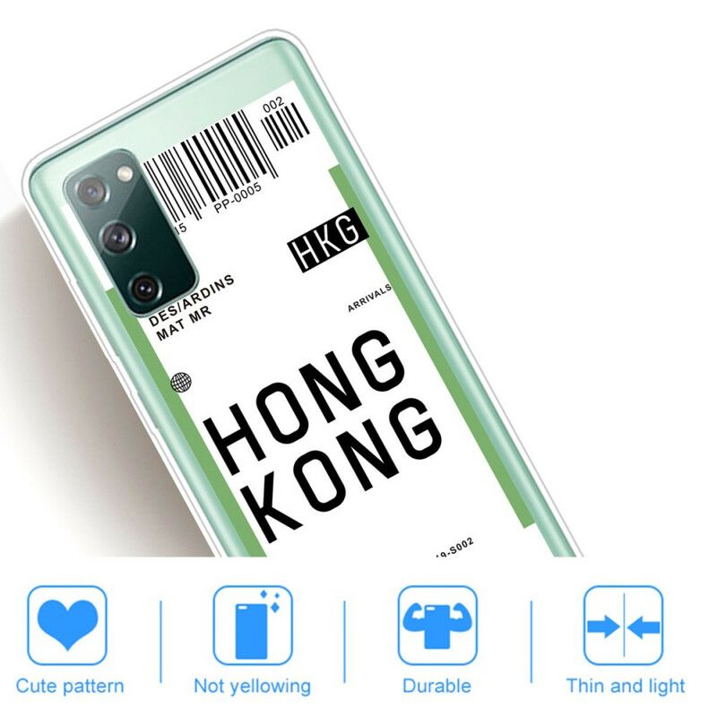 Mobilcover Samsung Galaxy S20 FE Boardingkort Til Hong Kong