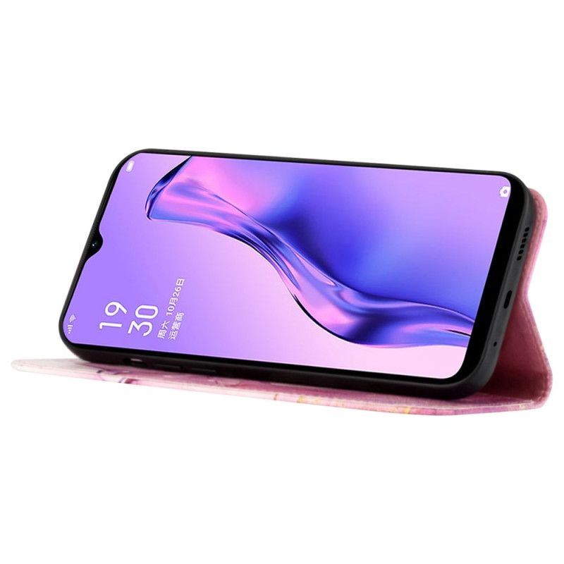 Flip Cover Oppo Reno 8 Pro Med Snor Marmorrem