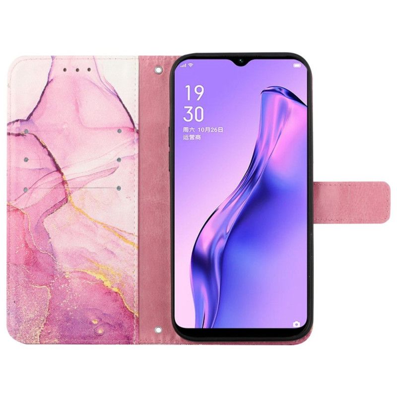 Flip Cover Oppo Reno 8 Pro Med Snor Marmorrem