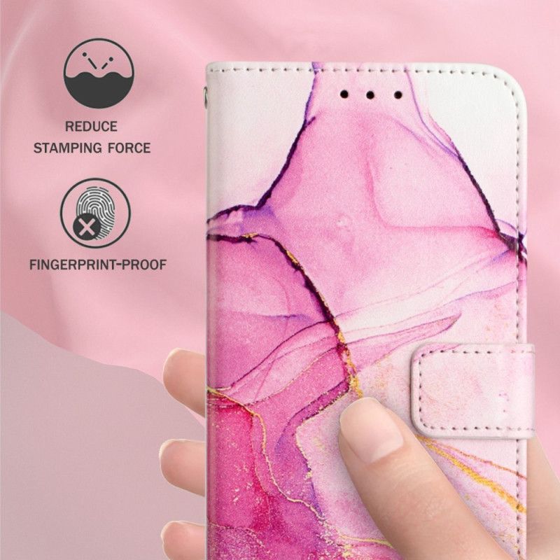 Flip Cover Oppo Reno 8 Pro Med Snor Marmorrem