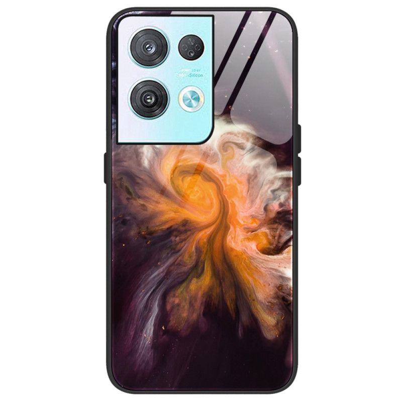 Mobilcover Oppo Reno 8 Pro Marmorfarver Hærdet Glas