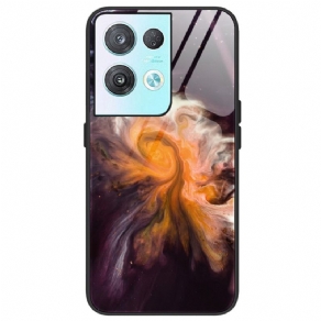 Mobilcover Oppo Reno 8 Pro Marmorfarver Hærdet Glas