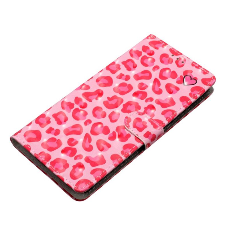 Flip Cover Oppo A98 5g 3d Pink Leopard Med Rem