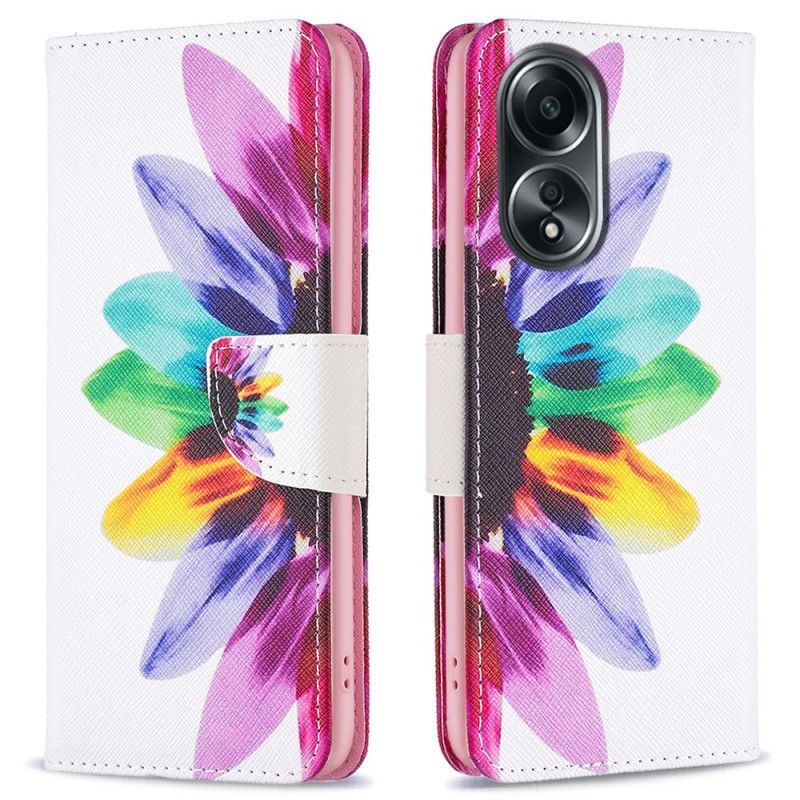 Flip Cover Oppo A98 5g Akvarelblomst