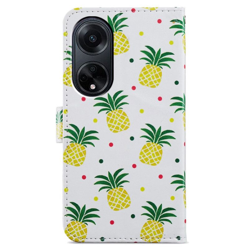 Flip Cover Oppo A98 5g Ananas Med Rem