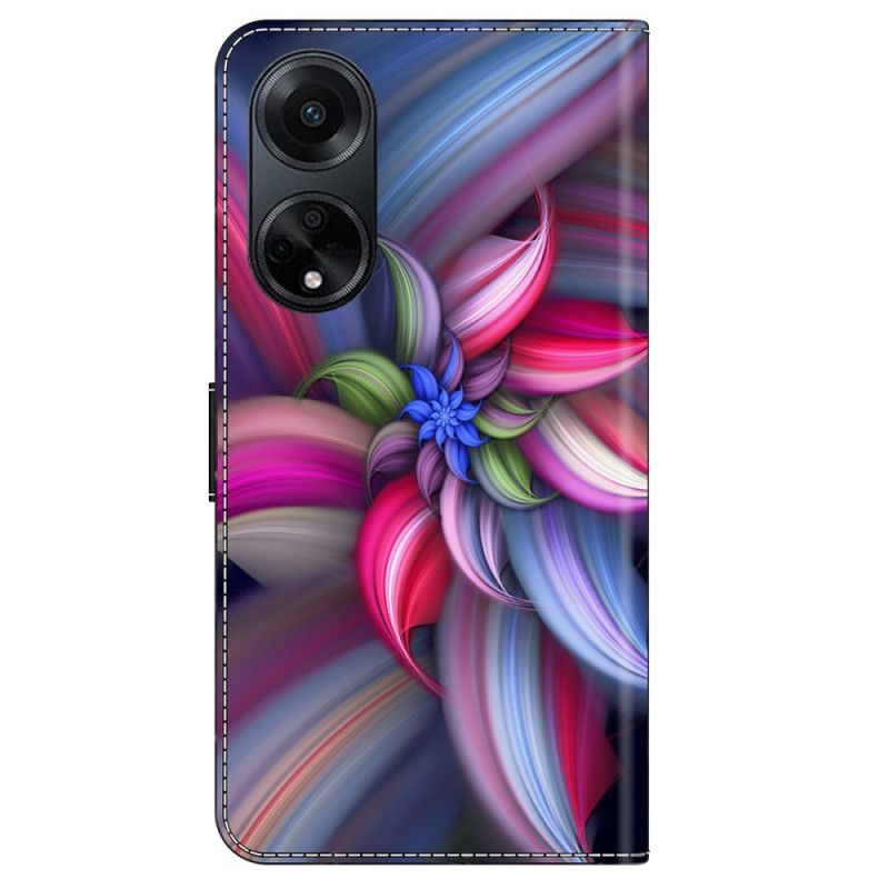 Flip Cover Oppo A98 5g Farverige Blomster