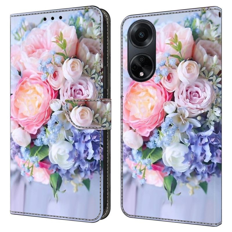 Flip Cover Oppo A98 5g Farverige Blomster